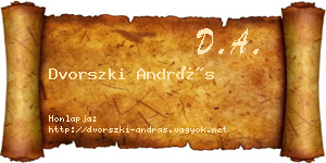 Dvorszki András névjegykártya
